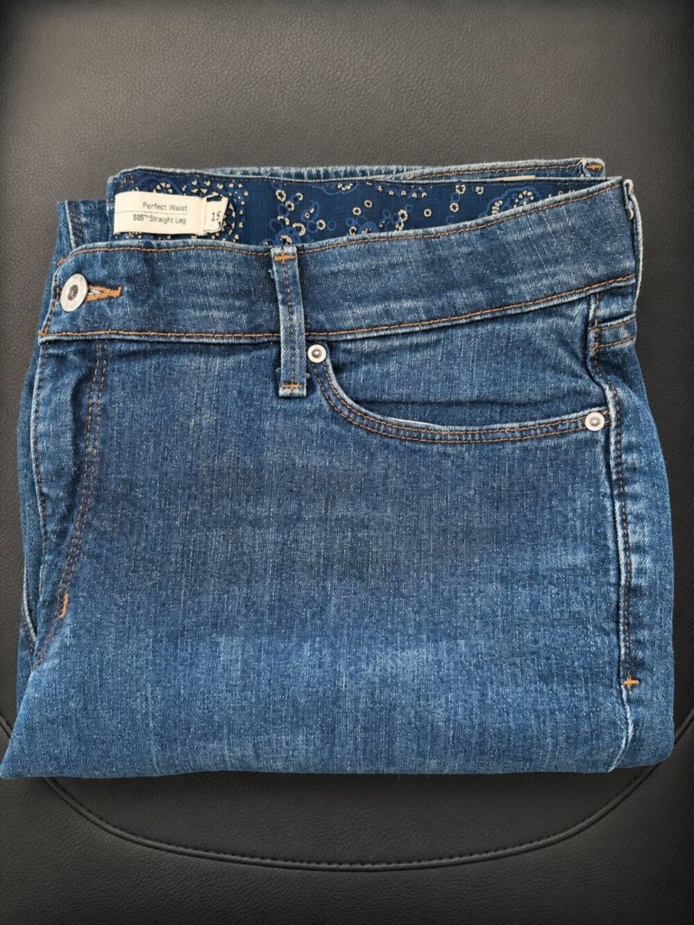 Levi’s 505 Perfect Waist Straight Leg Jeans Size 16 Medium Wash